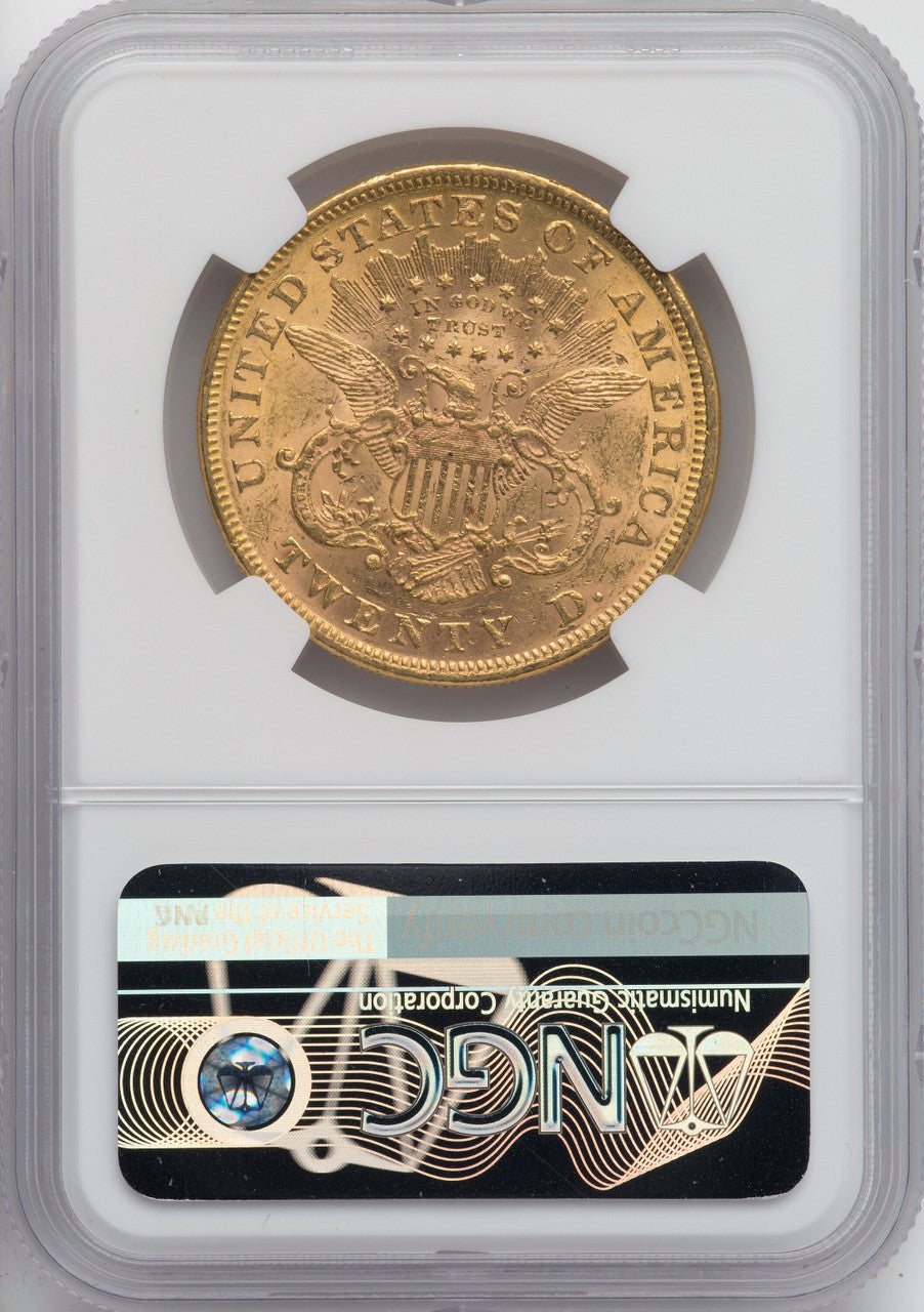 1876 $20 Liberty Double Eagle NGC AU55