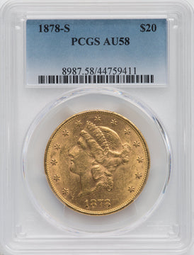 1878-S $20 Liberty Double Eagle PCGS AU58