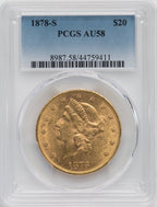 1878-S $20 Liberty Double Eagle PCGS AU58