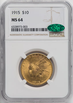 1915 $10 CAC Indian Eagle NGC MS64