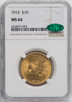 1915 $10 CAC Indian Eagle NGC MS64