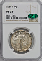 1935-S 50C CAC Walking Liberty Half Dollar NGC MS65
