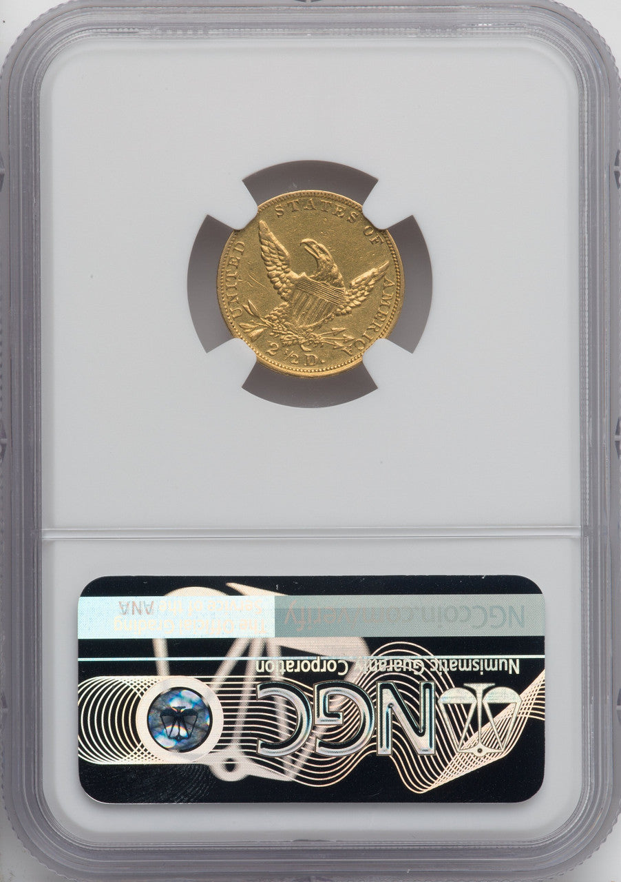 1836 $2.50 Script 8 Classic Quarter Eagle Details NGC AU50