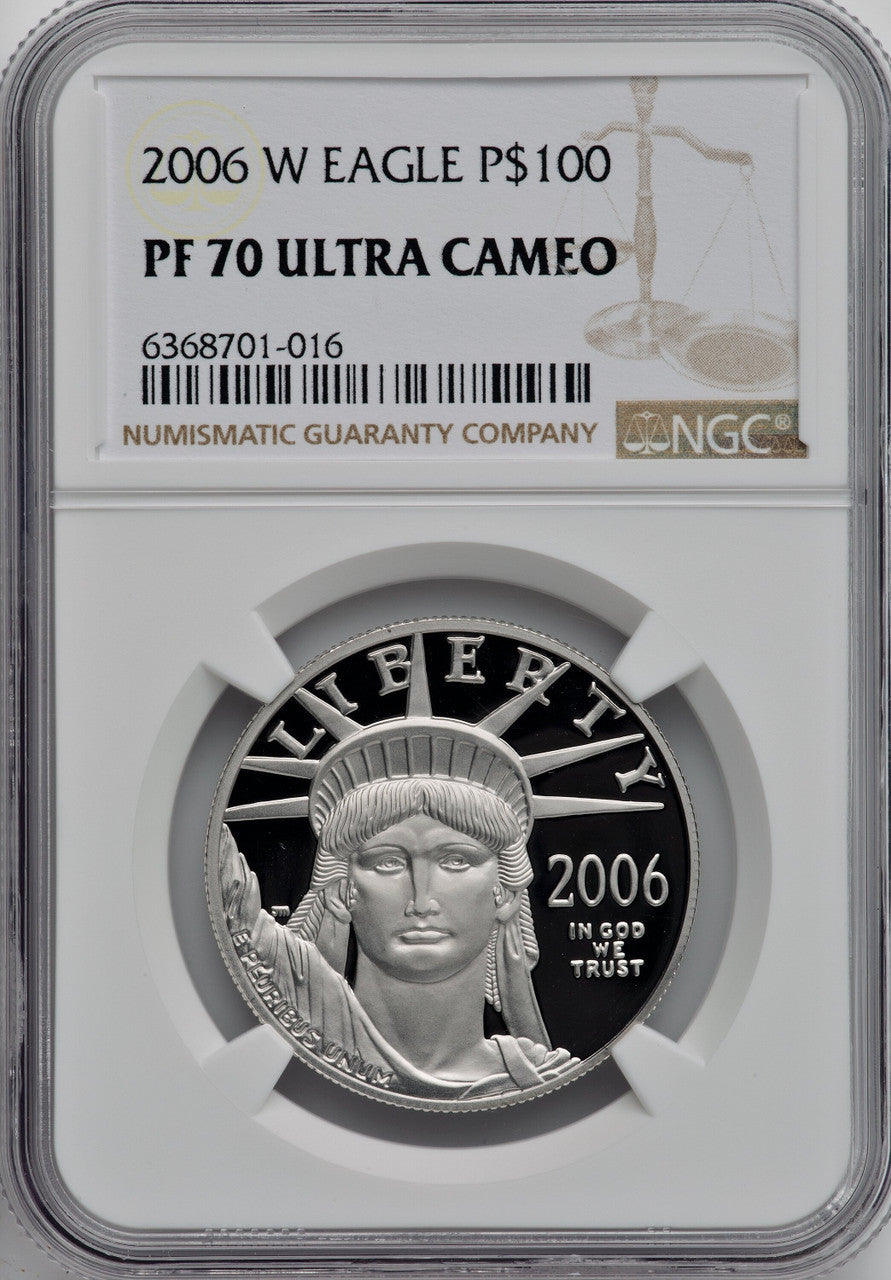 2006-W $100 One-Ounce Platinum Eagle Statue of Liberty NGC PF70