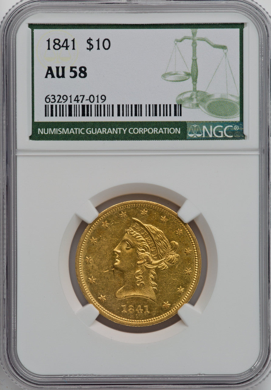 1841 $10 Liberty Eagle NGC AU58