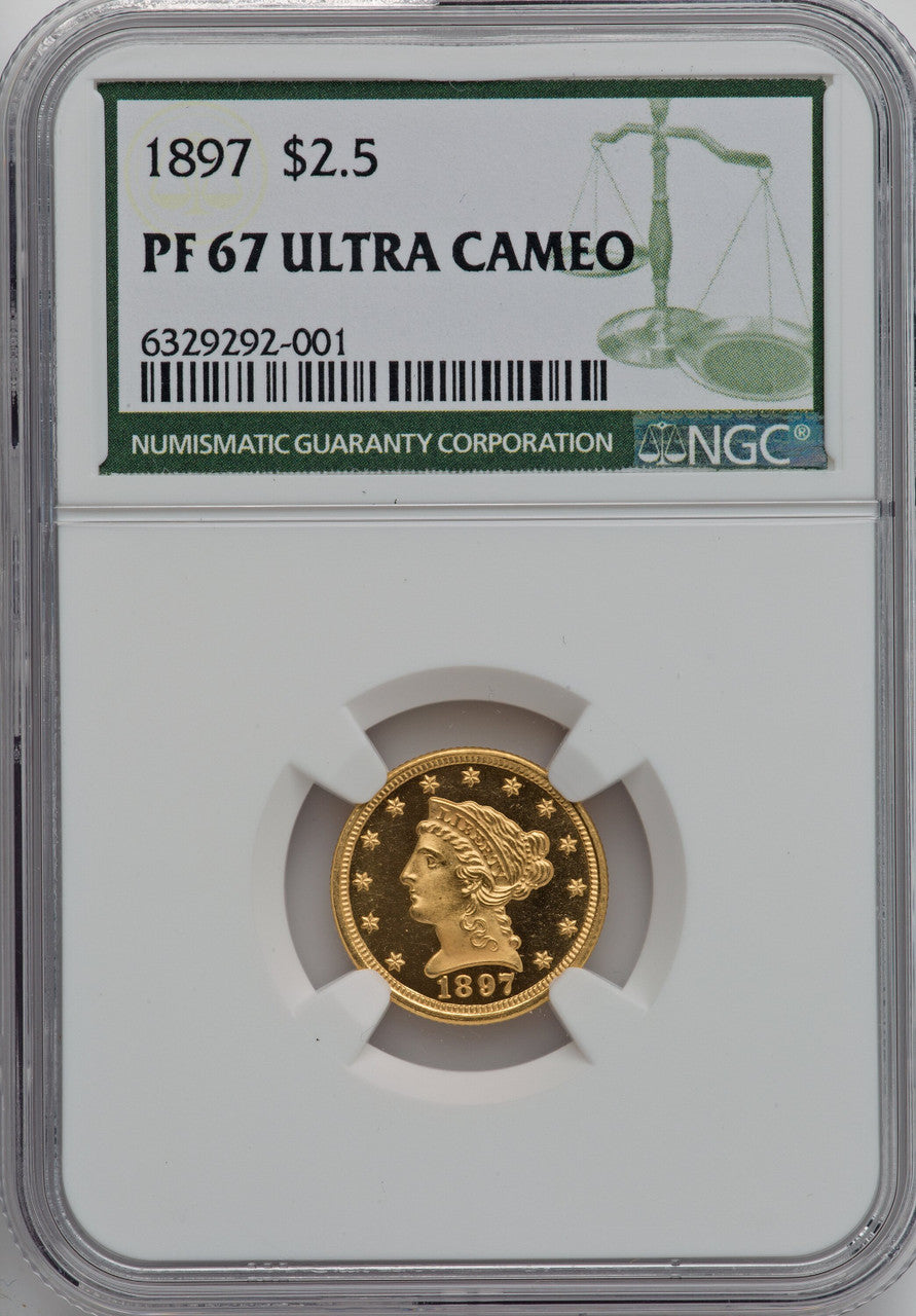 1897 $2.50 Proof Liberty Quarter Eagle NGC PR67