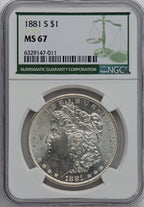 1881-S $1 Morgan Dollar NGC MS67