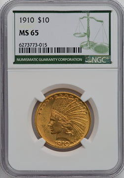 1910 $10 Indian Eagle NGC MS65