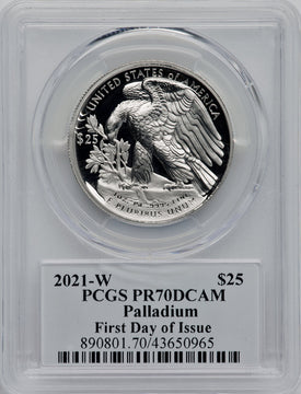 2021-W $25 Palladium FDI Dannreuther Sig PCGS PR70