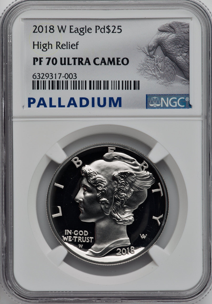 2018-W $25 Palladium Silver Foil NGC PF70