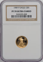 1989-P $5 Tenth-Ounce Gold Eagle NGC MS70