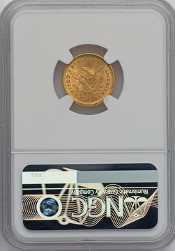1861 $2.50 New Reverse Type 2 Green Label Liberty Quarter Eagle NGC MS64