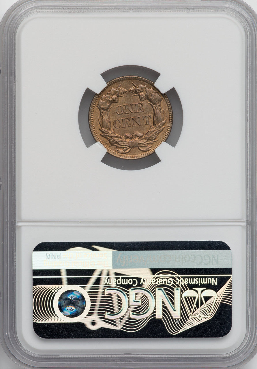 1857 1C Green Label Flying Eagle Cent NGC MS65