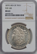 1879-S $1 Reverse of 1878 Morgan Dollar NGC MS63
