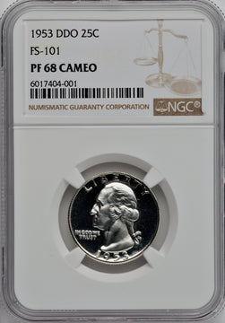 1953 25C FS-101 CA Proof Washington Quarter NGC PR68