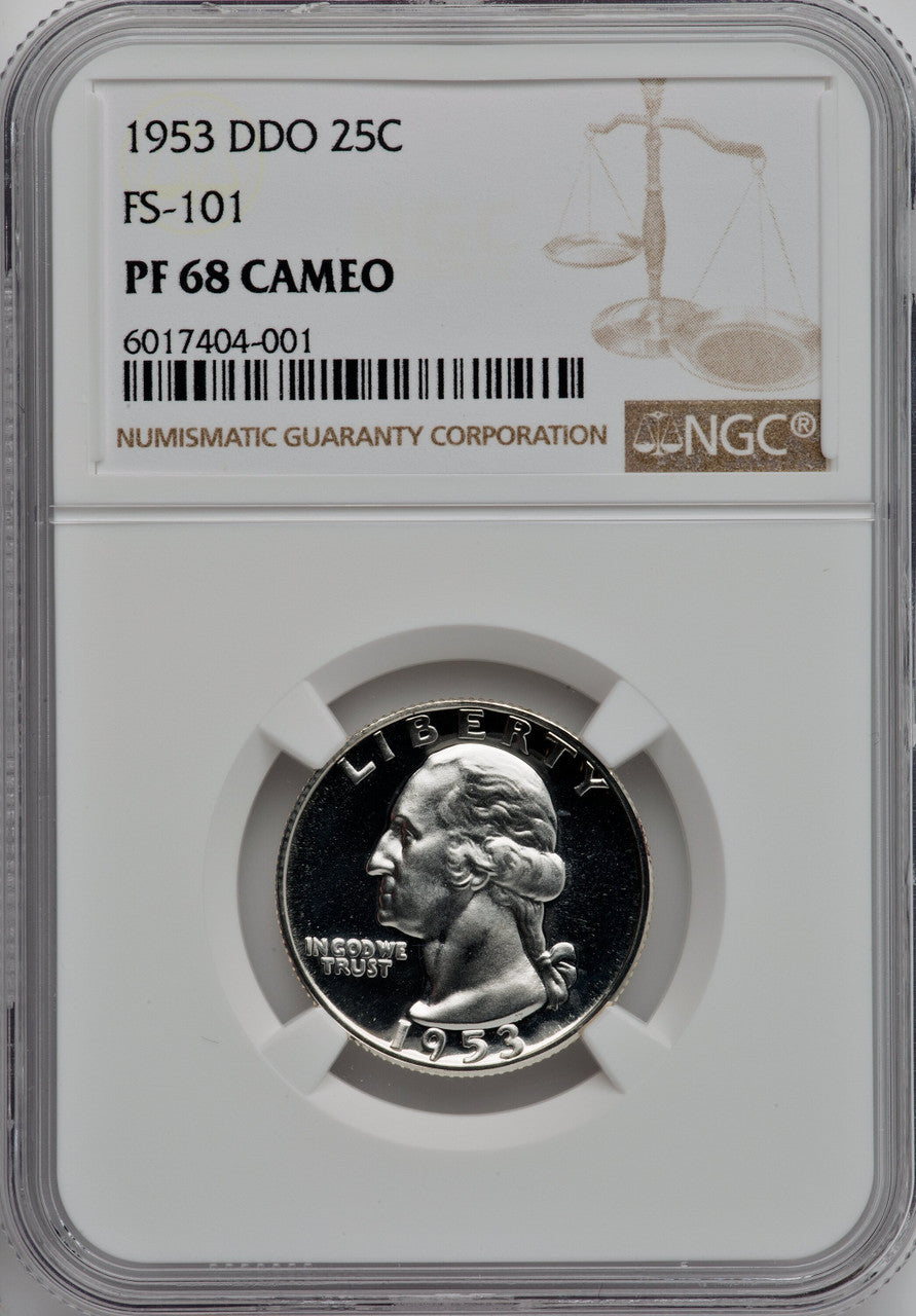 1953 25C FS-101 CA Proof Washington Quarter NGC PR68