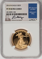 2016-W $25 Half-Ounce Gold Eagle 30th Anniversary NGC PF70 Moy Signed