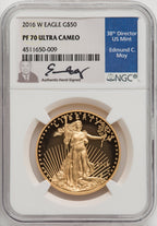 2016-W $50 One-Ounce Gold Eagle NGC PF70 Ultra Cameo  Ed Moy