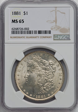 1881 $1 Morgan Dollar NGC MS65