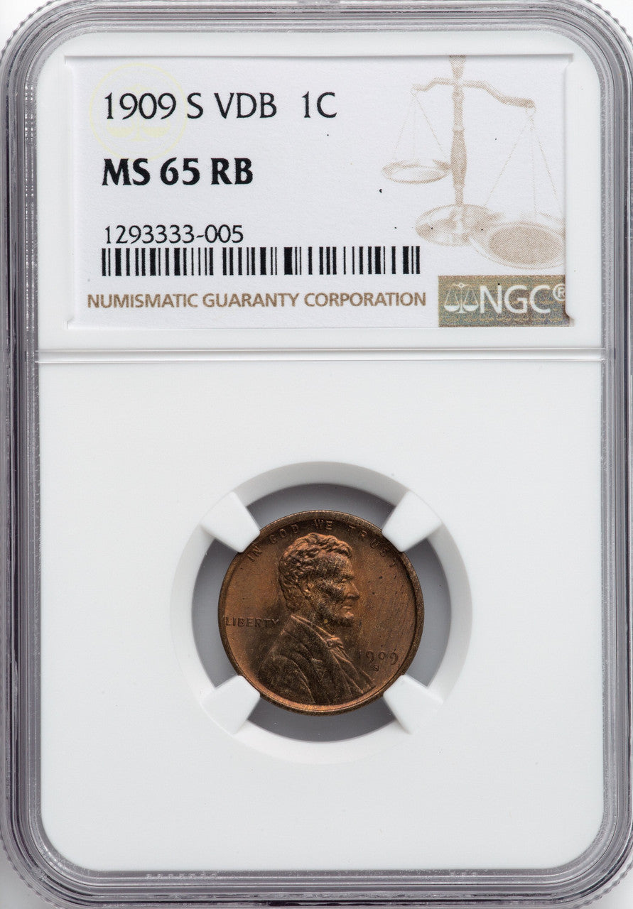 1909-S 1C VDB RB Lincoln Cent NGC MS65