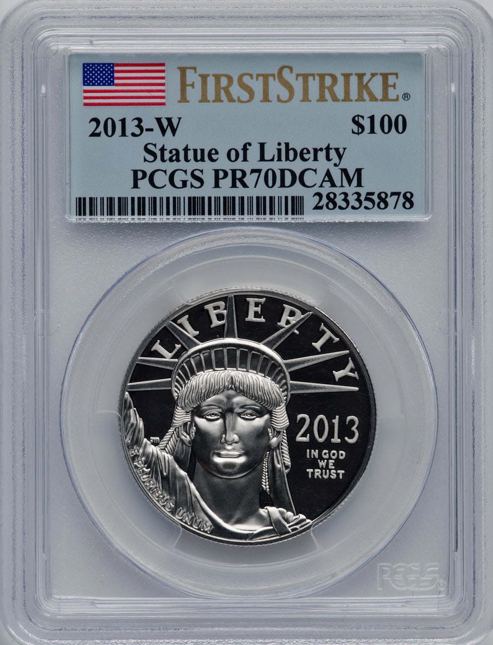 2013-W $100 Platinum Eagle First Strike PCGS PR70
