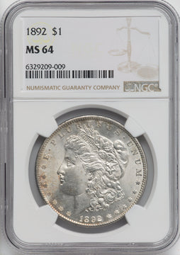 1892 $1 Morgan Dollar NGC MS64