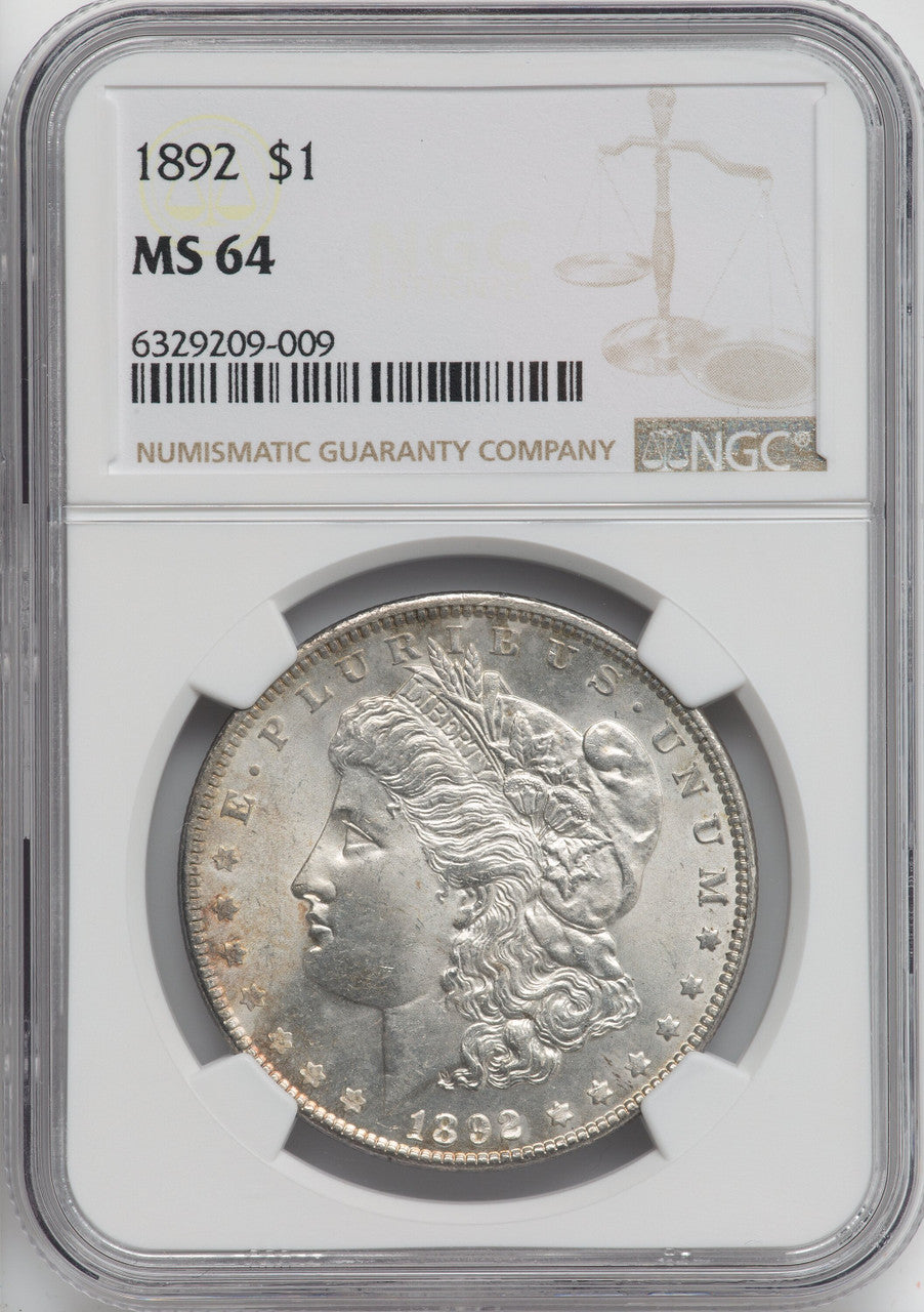 1892 $1 Morgan Dollar NGC MS64