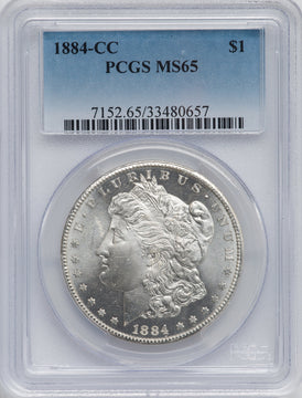 1884-CC $1 Morgan Dollar PCGS MS65