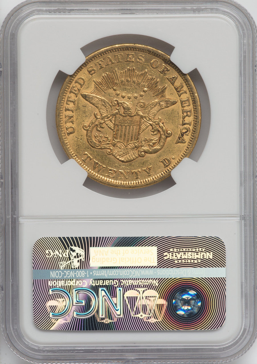 1853 $20 CAC Liberty Double Eagle NGC AU58