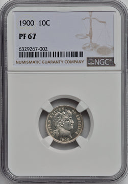 1900 10C Proof Barber Dime NGC PR67