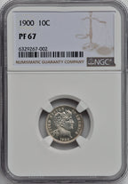 1900 10C Proof Barber Dime NGC PR67