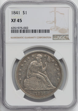 1841 S$1 Seated Dollar NGC XF45