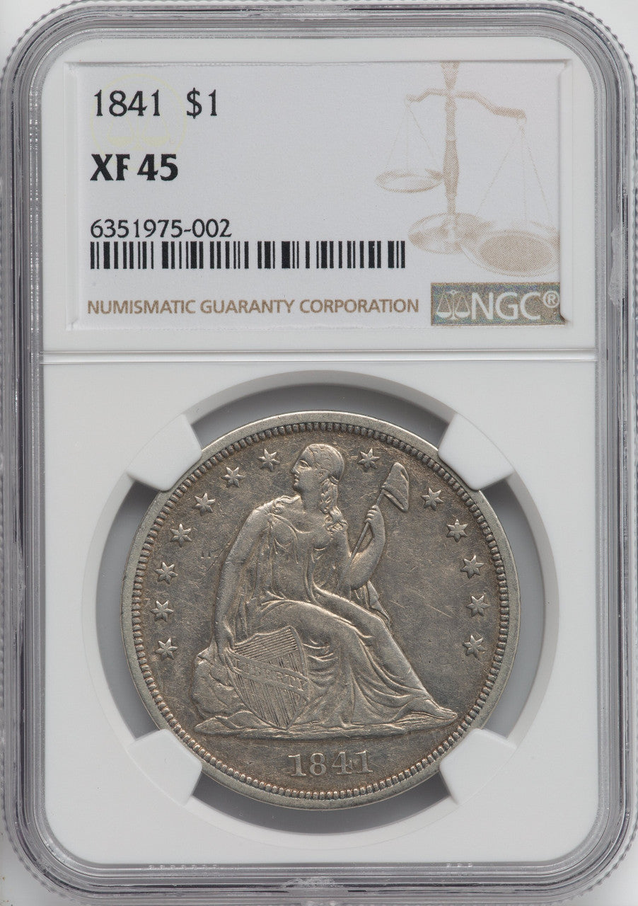 1841 S$1 Seated Dollar NGC XF45
