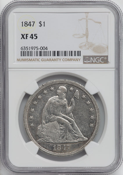 NGC-Ch.XF ササン帝国 ペーローズ1世 AD457/9~484 二重打ち 1847 S$1 Seated Dollar NGC XF45 | LCR Coin