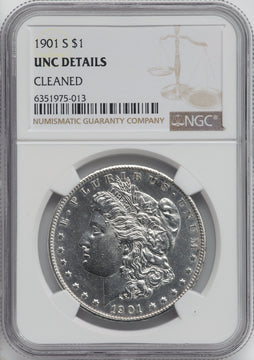 1901-S $1 Morgan Dollar Details Cleaned NGC MS60