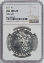 1901-S $1 Morgan Dollar Details Cleaned NGC MS60