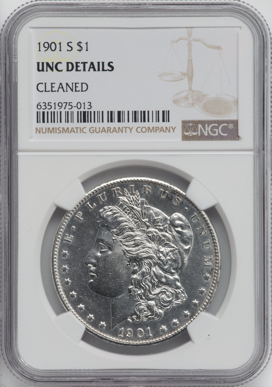 1901-S $1 Morgan Dollar Details Cleaned NGC MS60