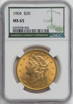 1904 $20 Liberty Green Label Liberty Double Eagle NGC MS65 (757493110)