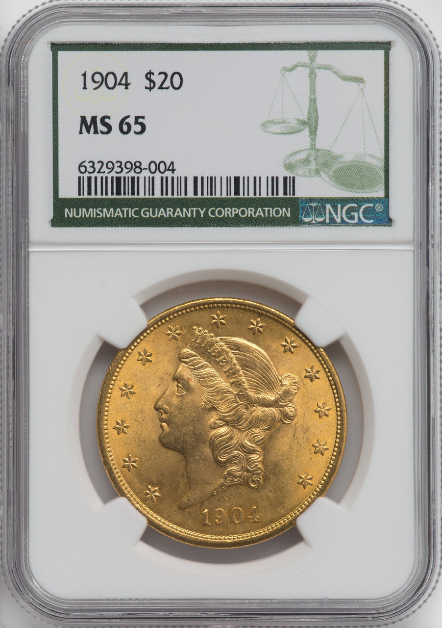 1904 $20 Liberty Green Label Liberty Double Eagle NGC MS65 (757493110)