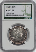 1903-S 50C Barber Half Dollar NGC MS65