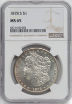 1878-S $1 Morgan Dollar NGC MS65