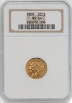1909 $2.50 Indian Quarter Eagle NGC MS64