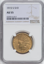 1915-S $10 Indian Eagle NGC AU55