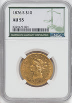 1876-S $10 Liberty Eagle NGC AU55