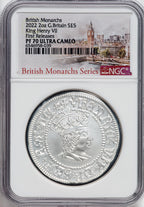 2022 G.Britan 2oz Silver Henry VII NGC PR70 Ultra Cameo