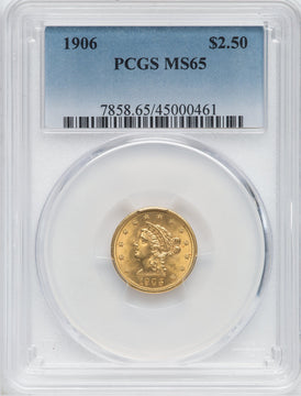 1906 $2.50 Liberty Quarter Eagle PCGS MS65