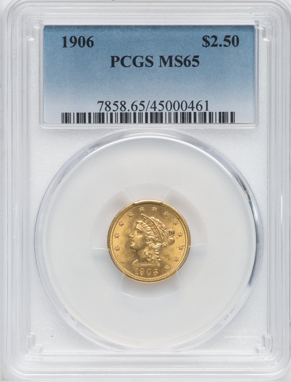 1906 $2.50 Liberty Quarter Eagle PCGS MS65