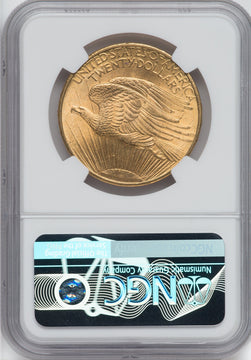 1908 $20 NO MOTTO NGC Plus Saint-Gaudens Double Eagle NGC MS65+