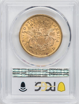 1873 $20 OPEN 3 Liberty Double Eagle PCGS MS62+