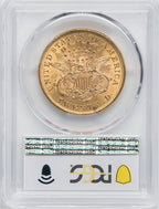 1873 $20 OPEN 3 Liberty Double Eagle PCGS MS62+